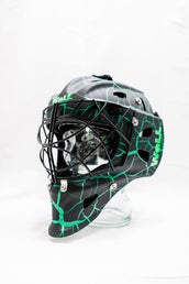 Wall W5F - Salibandymaalivahdin maski - Crack - Koko L - Musta/Vihre&auml;